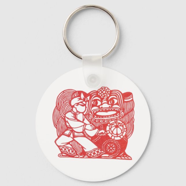 Llavero Bailando con el león (Anverso)