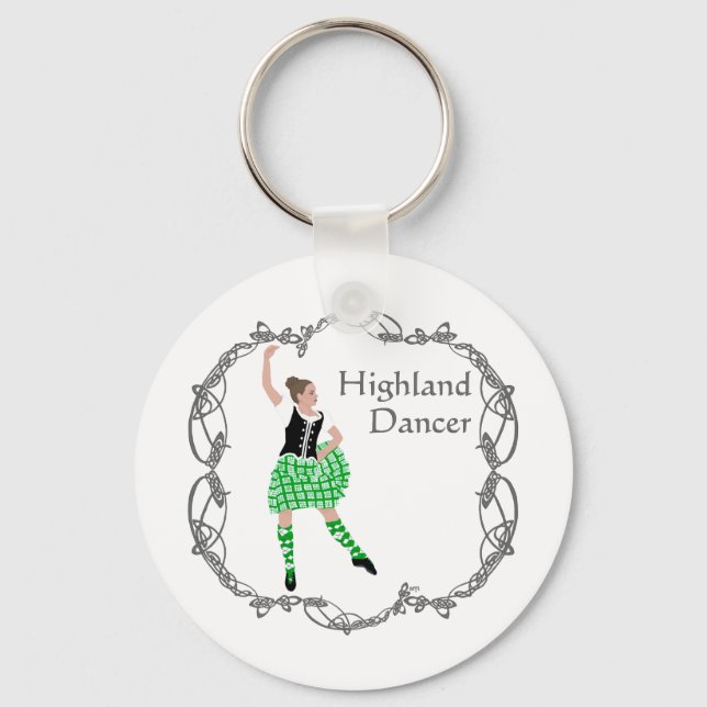 Llavero Bailarín celta de baile escocés Highland Knotwork  (Anverso)