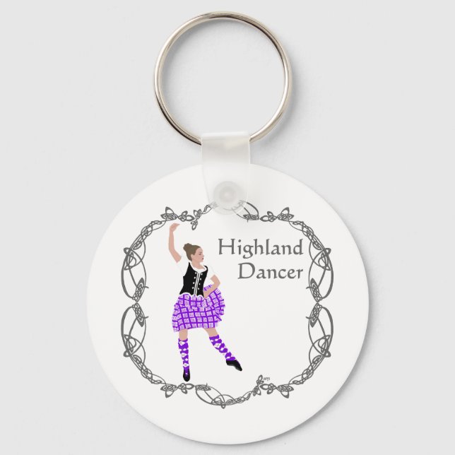 Llavero Bailarín de Highland de Escocia Celtic Knotwork Pu (Anverso)
