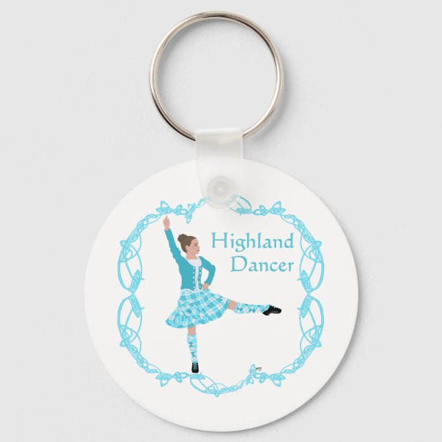 Llavero Bailarín de Highland de Escocia Celtic Knotwork Tu (Anverso)