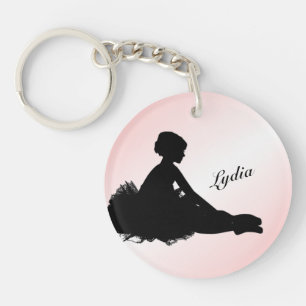 Llavero Bailarina Cansada Personalizado con Nombre Rosa