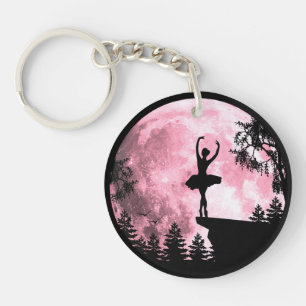 Llavero Bailarina de ballet bailando bajo la luna llena ro