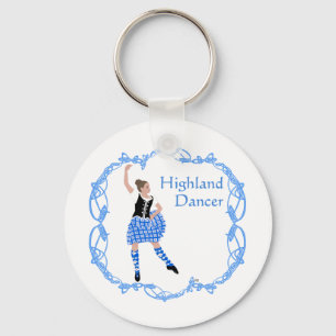 Llavero Bailarina de las Highlands escocesas Nudo celta Az