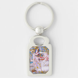 Llavero Bailarina de vidrio manchado con vestido flojo