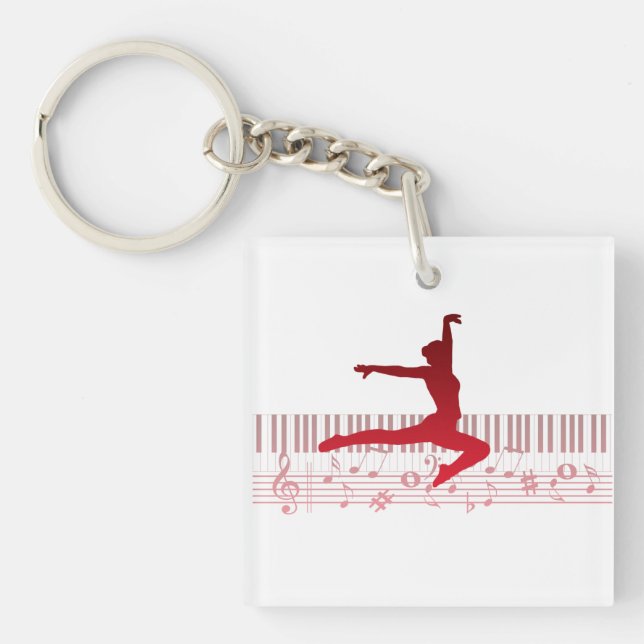Llavero Bailarina en un teclado (Frente)