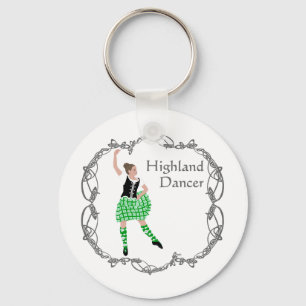 Llavero Bailarina Escocesa de Highland Nudo Celta Verde