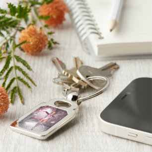 Llavero Bailarina rosa y mariposas hermosas