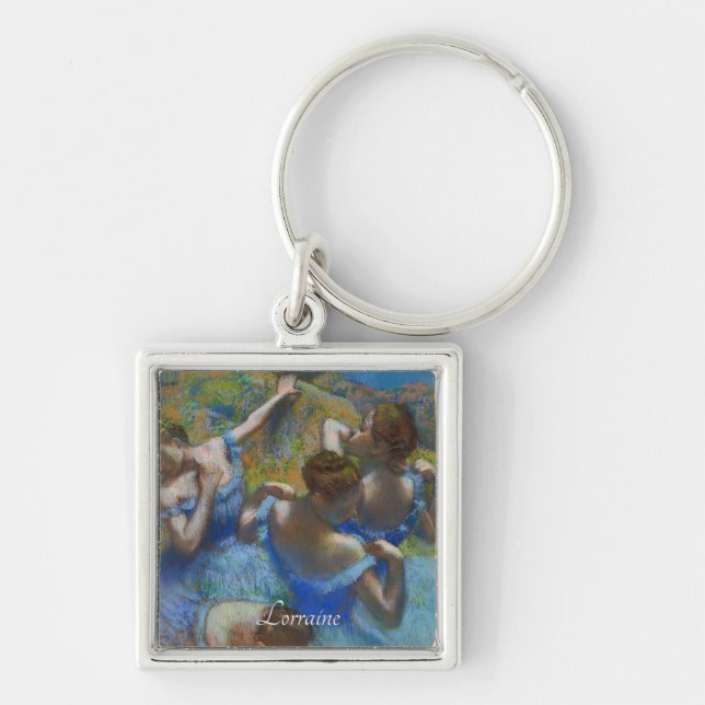 Llavero Bailarinas azules, arte degas (Frente)