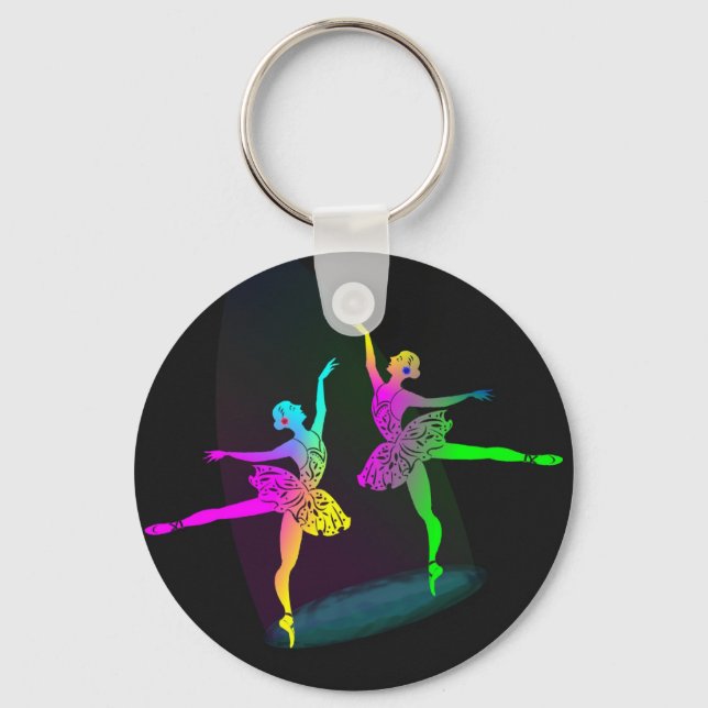 Llavero Bailarinas de ballet iluminadas con arcoiris (Anverso)