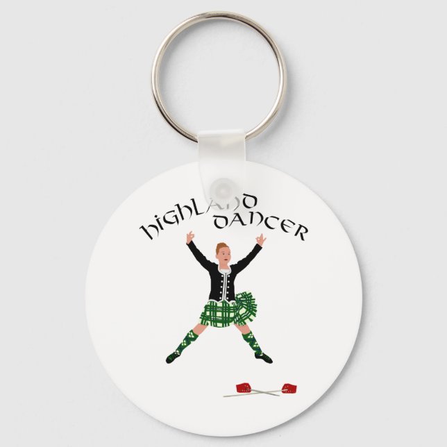 Llavero Baile de Highland Dancer Ghillie Callum con espada (Anverso)