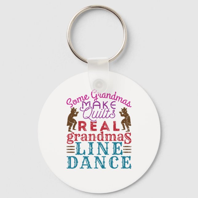 Llavero Baile de línea real Grandmas Line Dance con línea  (Anverso)