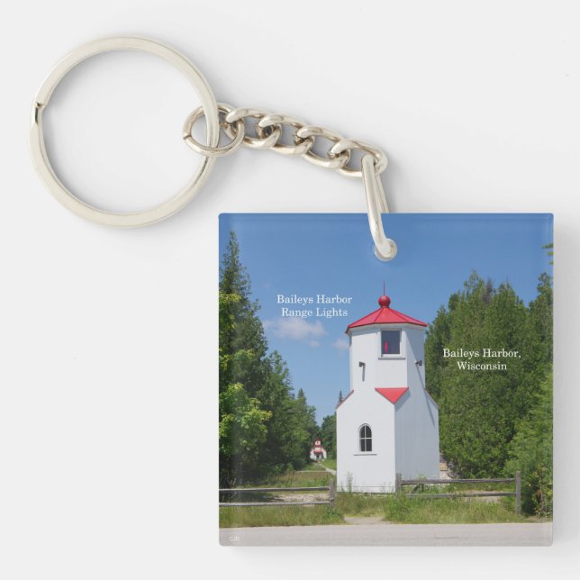 Llavero Baileys Harbour Range Lights acrílico key chain (Frente)