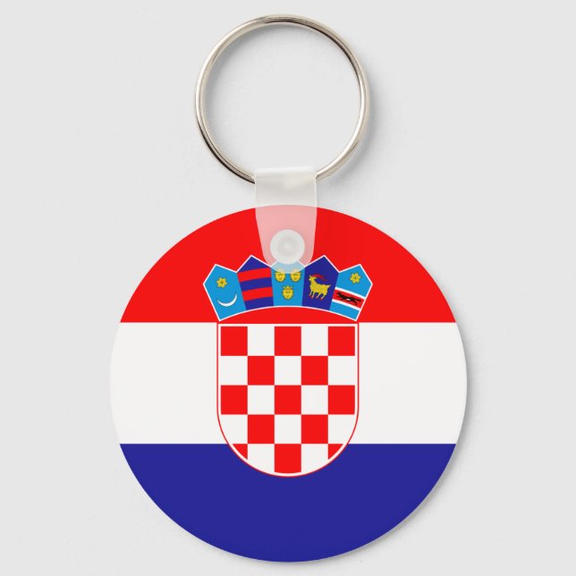 Llavero ¡Bajo costo! Bandera de Croacia (Anverso)