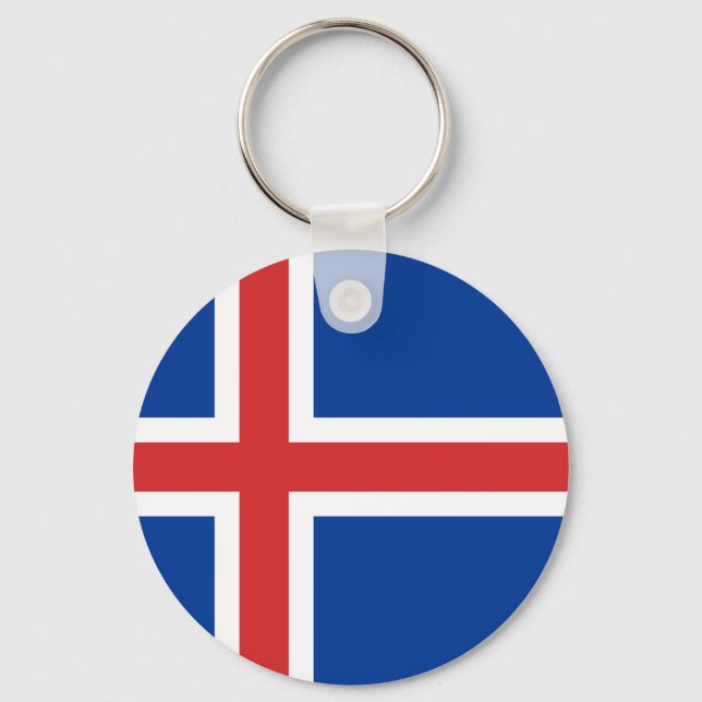 Llavero ¡Bajo costo! Bandera de Islandia (Anverso)