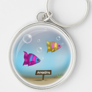 Llavero Bajo el diseño del tazón de pescado del mar - Keyc