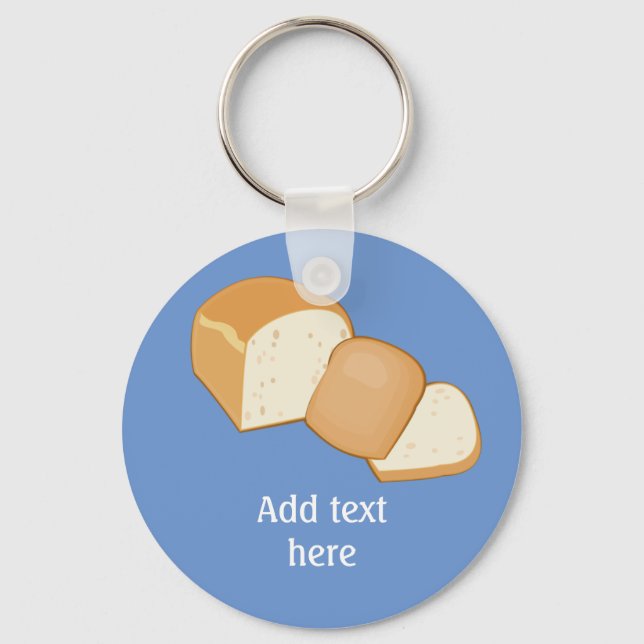 Llavero Bakery themed cut bread loaf with your text (Anverso)