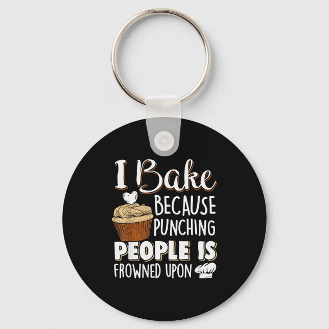 Llavero Baking Lover Punching People - Baker &amp; Cupcake (Anverso)