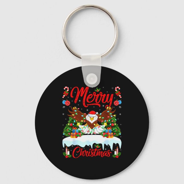 Llavero Bald Eagle Lover Xmas Lighting Santa Bald Eagle Ch (Anverso)