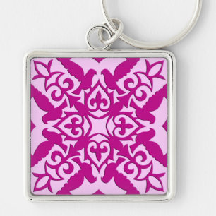 Llavero Baldosa marroquí - magenta y rosa
