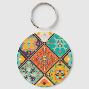Llavero Baldosas de mosaico de mosaico de inspiración islá