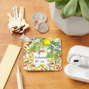 Llavero Baldosas italianas mallónicas de moda y coloridas 