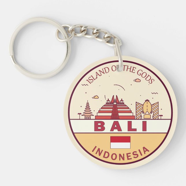 Llavero Bali Indonesia City Skyline Emblem (Frente)