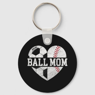 Llavero Ball Mom Heart Fun Baseball Soccer Mom