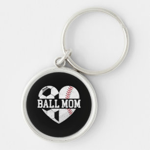 Llavero Ball Mom Shirt Heart Graciosa Béisbol