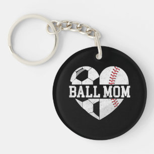 Llavero Ball Mom Shirt Heart Graciosa Béisbol