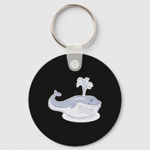 Llavero ballena azul feliz