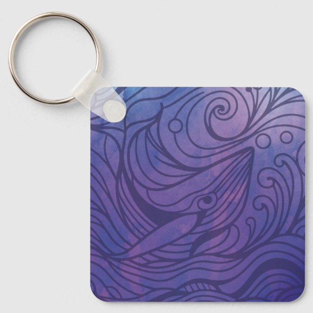 Llavero Ballena - Púrpura (Anverso)