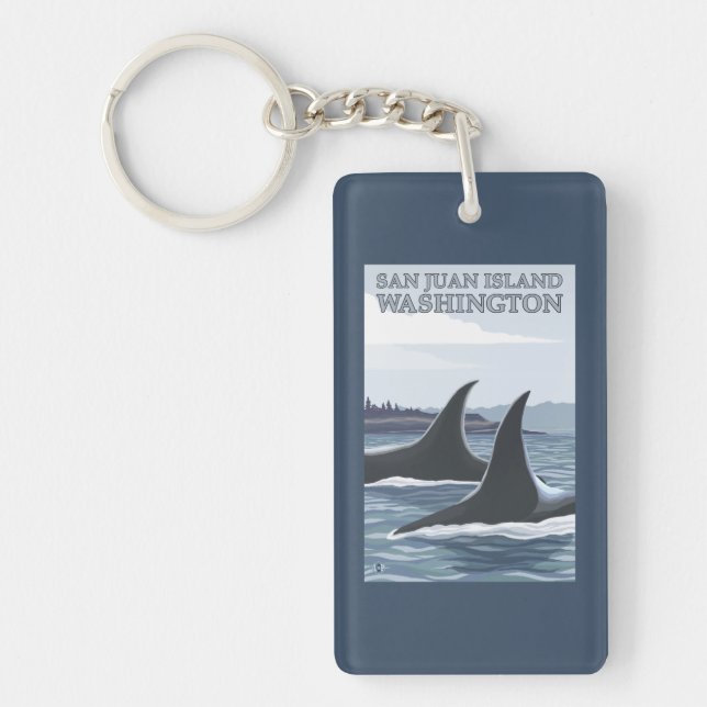 Llavero Ballenas #1 - isla de San Juan, Washington de la (Frente)