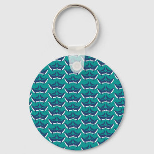 Llavero Ballenas Azules Blancas Animal Marino Verde Océano
