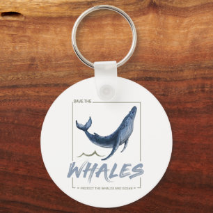 Llavero Ballenas y acuarelas oceánicas Cetacean