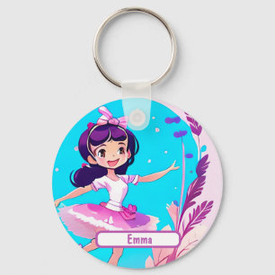 Llavero Ballerina Cuta Con Keychain De Personalizable Name