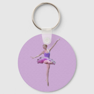 Llavero Ballerina en la cadena de claves rosa y púrpura