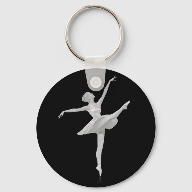 Llavero Ballerina en Personalizable plateado y negro (Anverso)