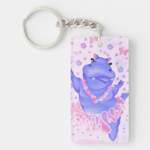 Llavero Ballerina Hippo Funny Keychain Feliz Bailarín de b