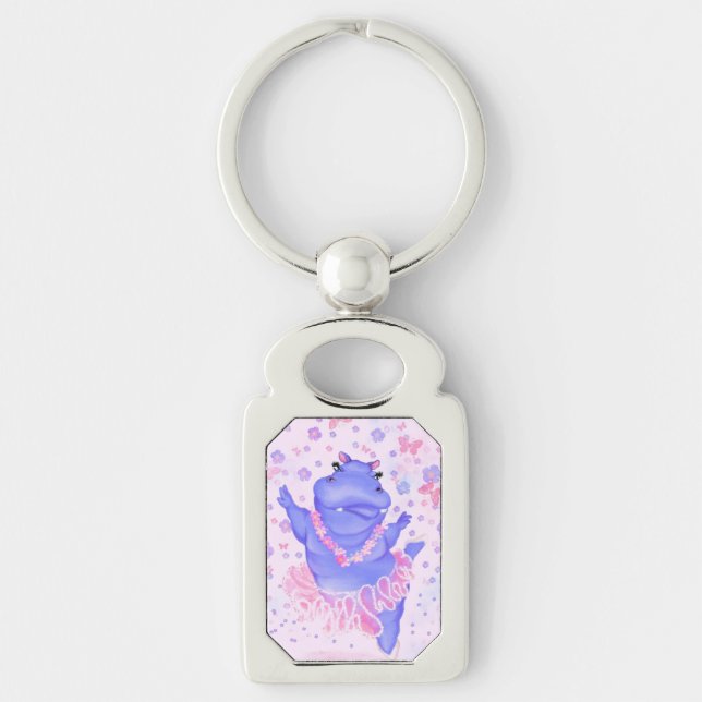Llavero Ballerina Hippo Keychain Happy Ballet Dancer (Anverso)