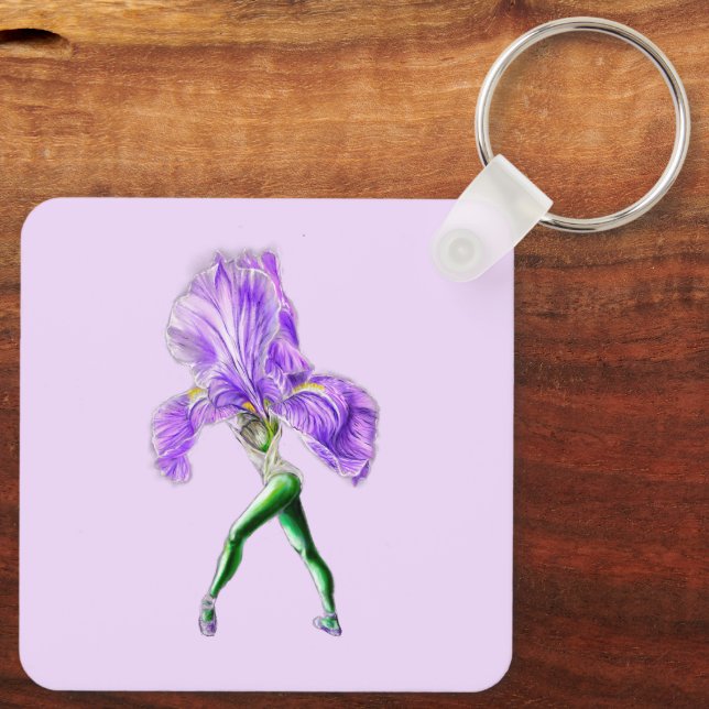 Llavero Ballerina Iris Flower Ballet Dancer Keychain (Reverso )