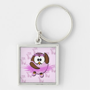 Llavero Ballerina owl - purpurina