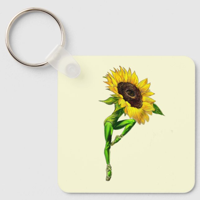 Llavero Ballerina Sunflower Ballet Dancer Keychain Regalo (Anverso)