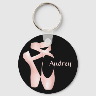 Llavero Ballet Ballerina Pink Pointe Shoes Personalizado B