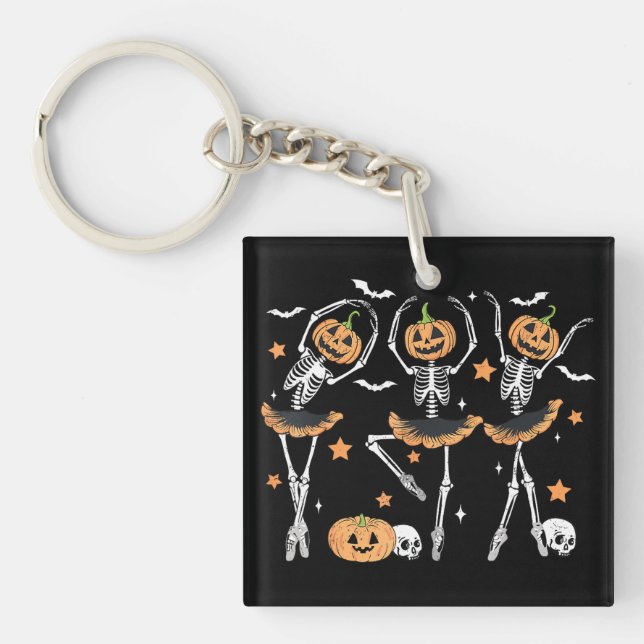 Llavero Ballet Calabaza Skeleton Scary Halloween (Frente)
