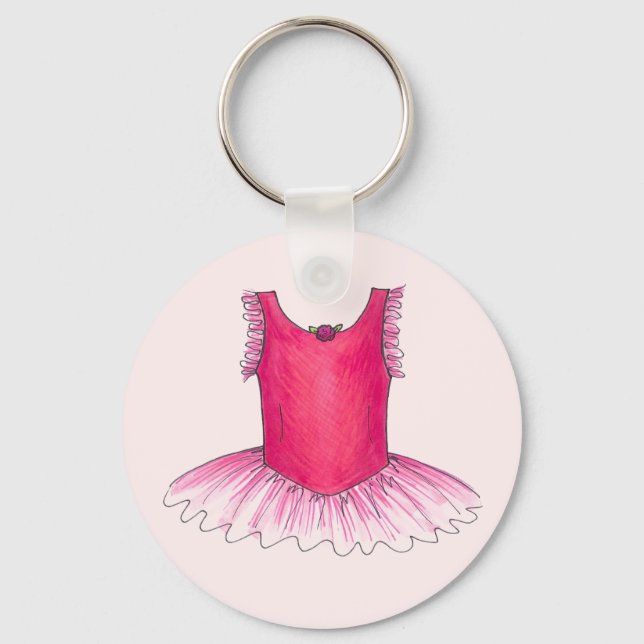 Llavero Ballet Rosa Ballerina Costume Tutu Dance Keychain (Anverso)
