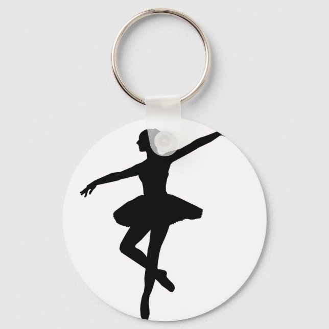 Llavero Ballet simple Ballerina Blanca Negra (Anverso)