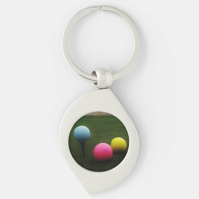 Llavero Balls de golf AMARILLAS, ROSAS Y AZULES (Anverso)
