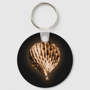 Llavero Balón caliente de bronce brillante negro