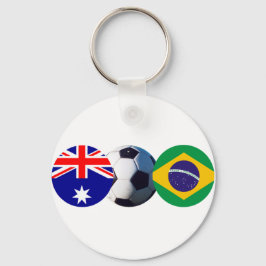 Llavero Balón de fútbol Australia y Brasil Bandera el MUSE