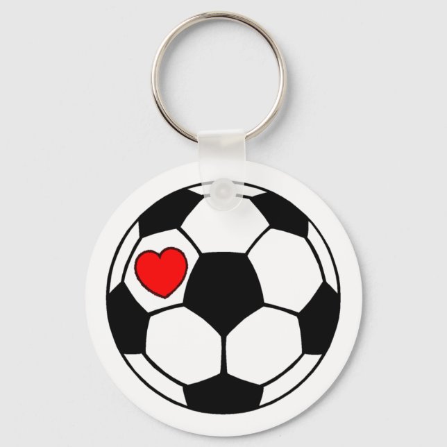 Llavero Balón de fútbol (corazón rojo) (Anverso)